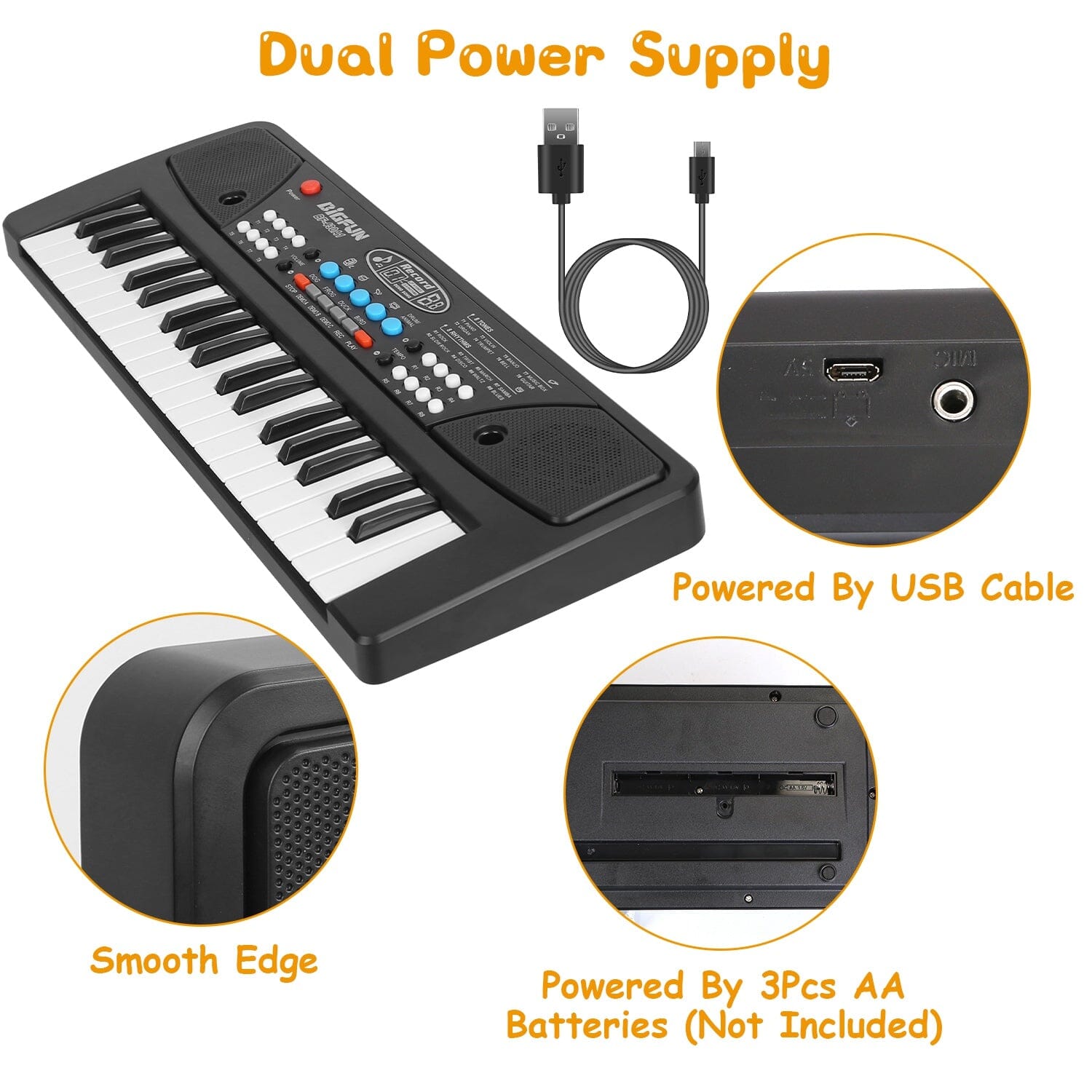 37 Keys Digital Music Electronic Keyboard Instrument with Microphone Get Authentic