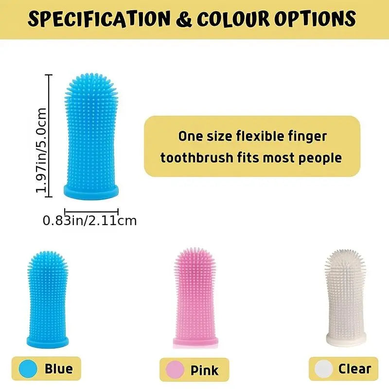 5-Pieces: Super Soft Pet Finger Toothbrush Teeth Cleaning Silicone Tooth Brush Sale Lowest Pice