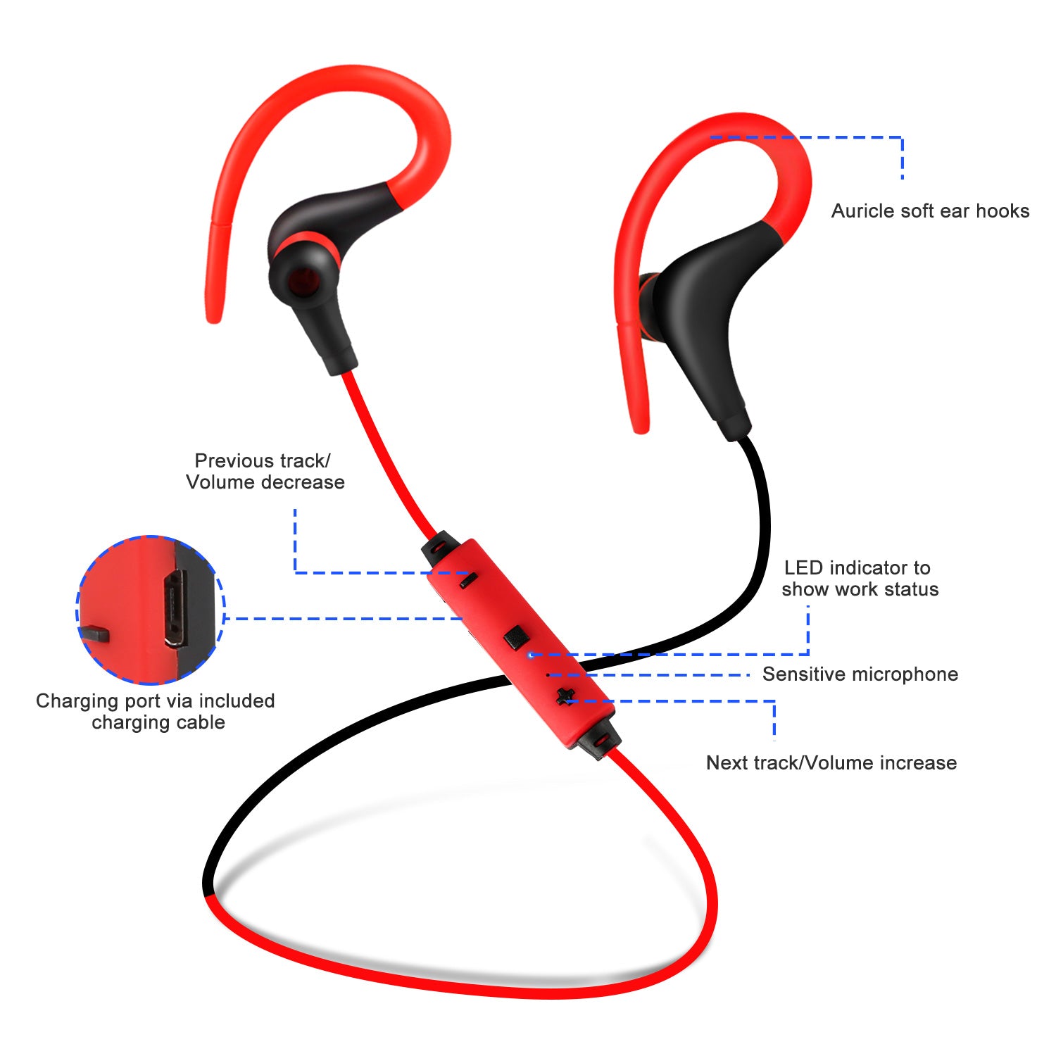 Wireless Headsets V4.1 Sport In-Ear Stereo Headphones Free Shipping Online