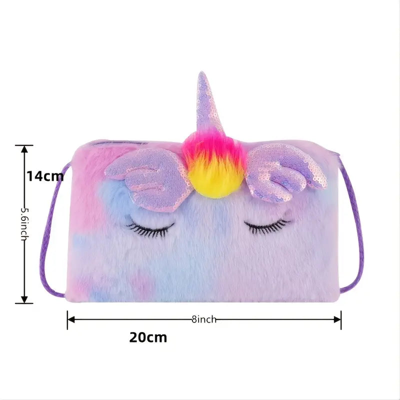 Girls Cute Sequin Plush Unicorn Tie Dye Bag Cheap Sale Store