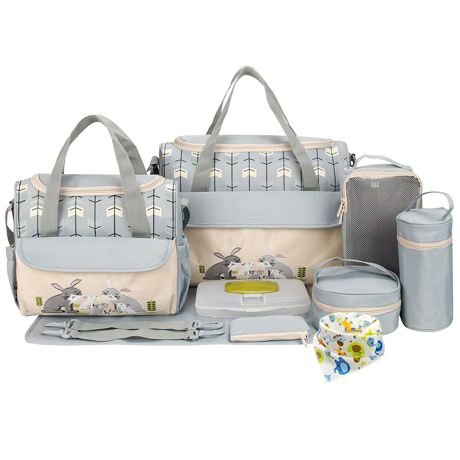 11-Piece Set: Multifunctional Diaper Handbags with Food Bag Low Cost