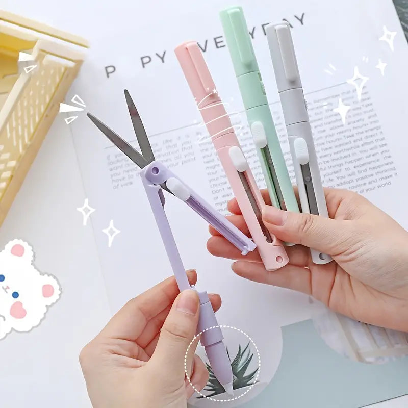 3-Pack: 2-in-1 Pen Style Scissors with Paper Cutter Largest Supplier