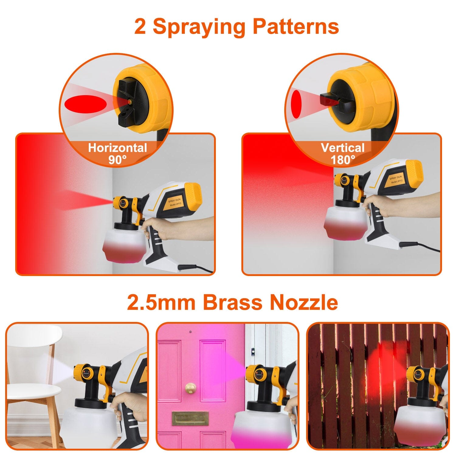 Electric Paint Sprayer HVLP with Different Spray Patterns 1200ML Detachable Container Best Store To Get Cheap Online