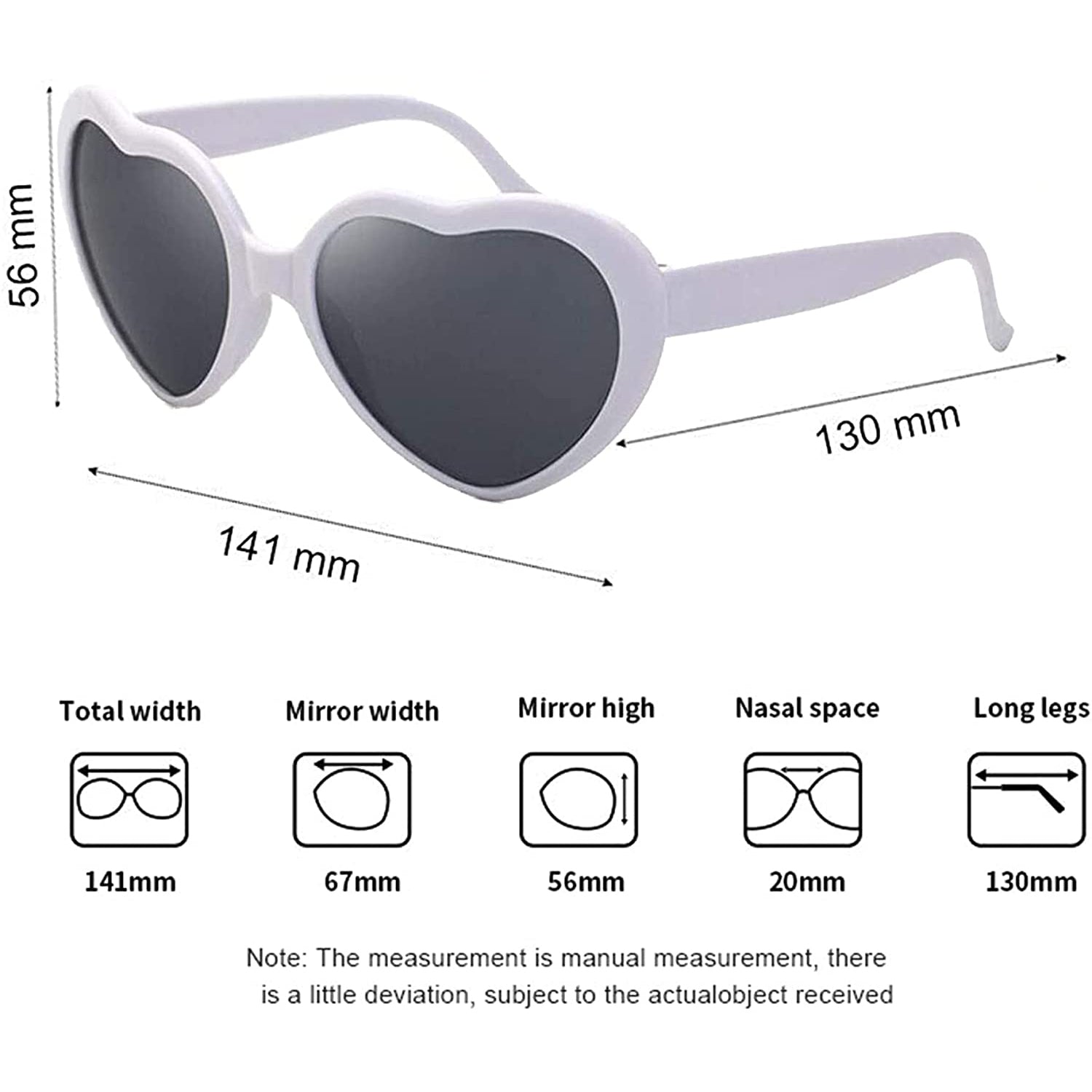 Heart Shaped Sunglasses EDM Festival Light Changing Eyewear Heart Effect Outlet Good Selling