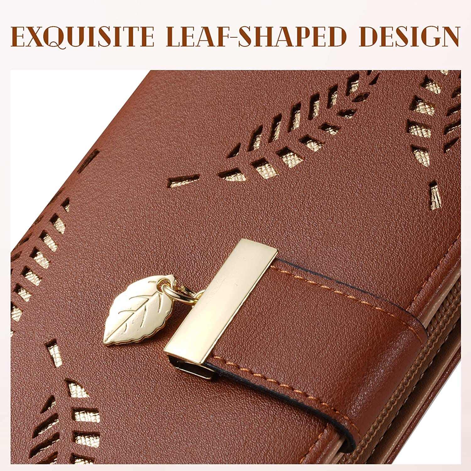 Sweet Cute Women's Long Leaf Bifold Wallet Cheap Sale Collections