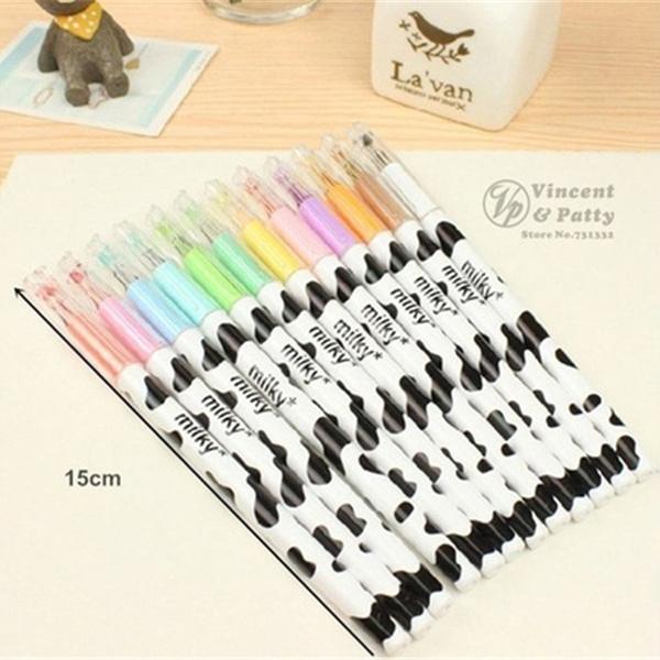 12-Piece: Milky Cow Multicolor Gel Pens Discount Cheap Online