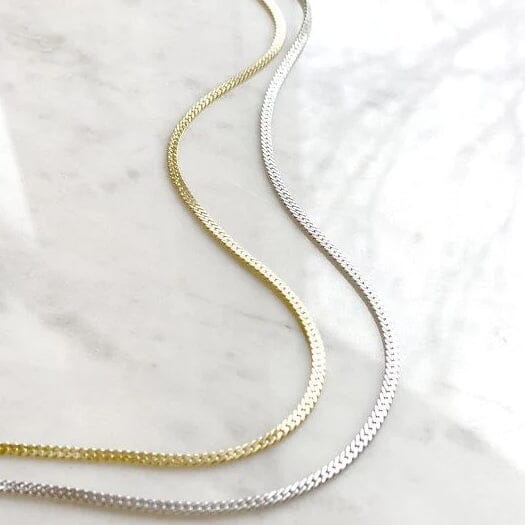 Stainless Steel Flat Snake Bone Chain Necklace Online Cheap Pice