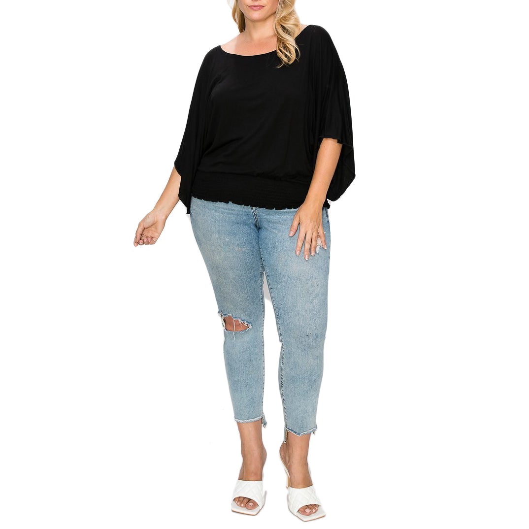 Solid Top Featuring Flattering Wide Sleeves Sale Cheap Online