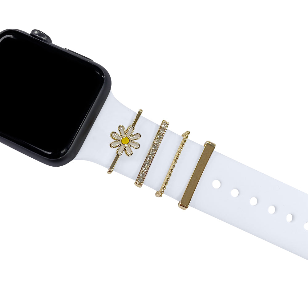 4-Piece Set: Decorative Apple Band Charms Buy Cheap Clearance Store