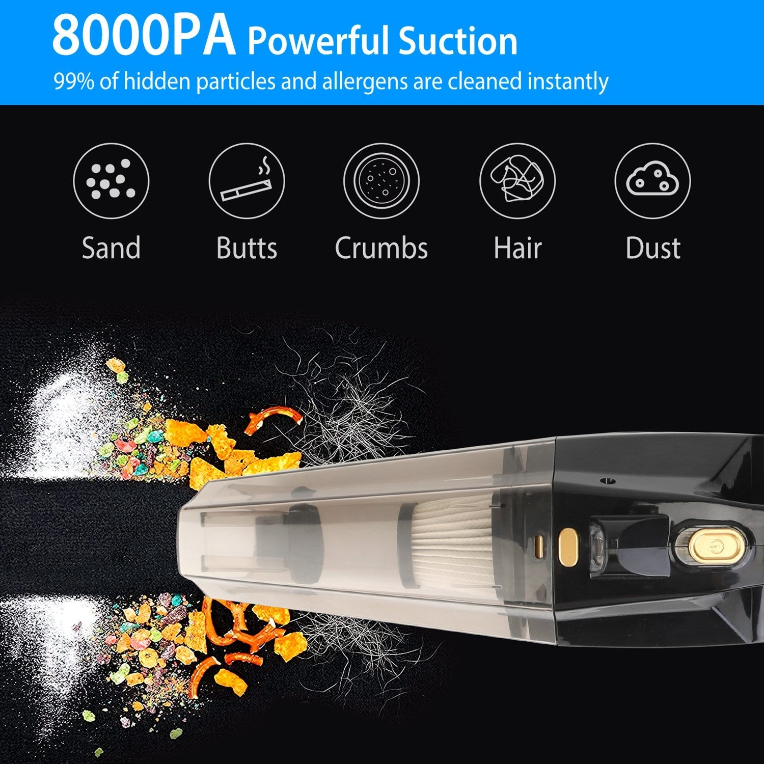 120W 8000PA Handheld Cordless Car Vacuum Cleaner with Accessory kit Factory Outlet Cheap Online