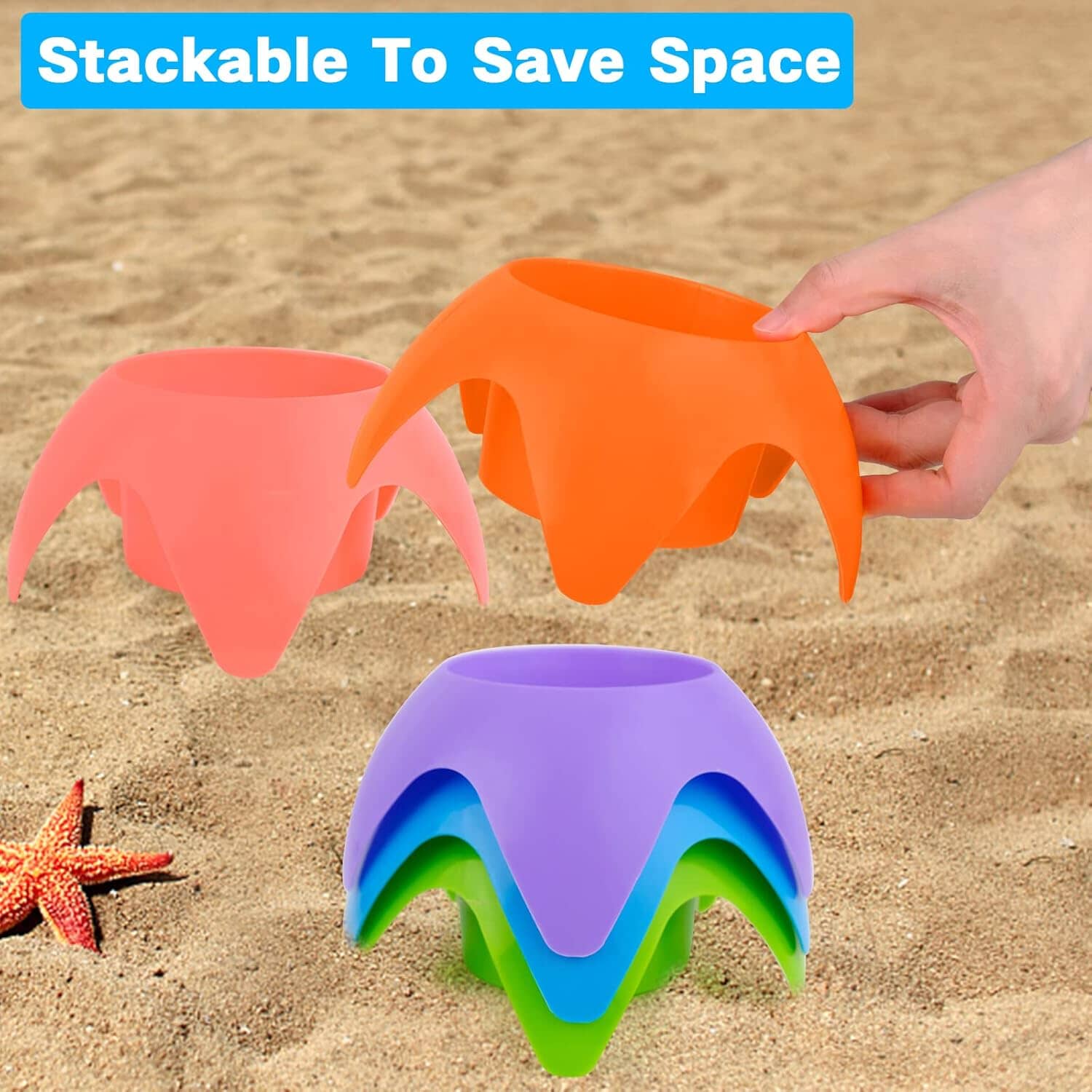 5-Piece: Seaside Plastic Beach Cup Holder For Cheap