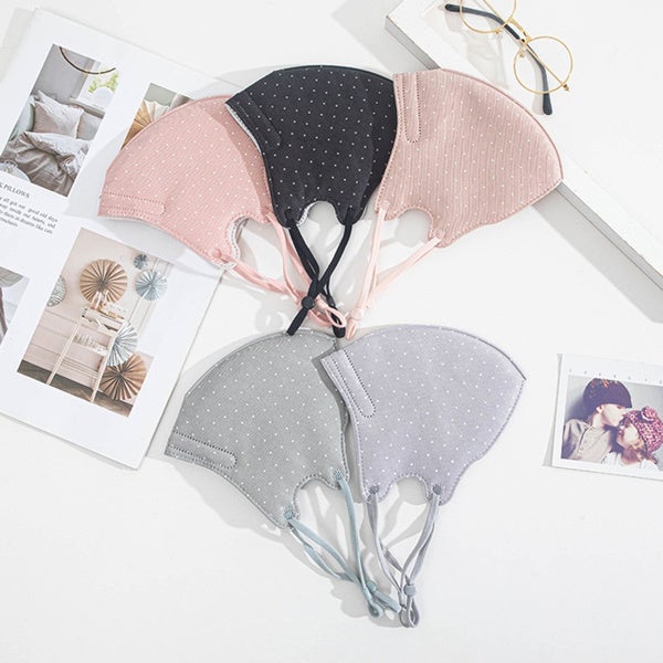 3-Piece: Solid Color Polka Dot Print Adjustable Face Mask Recommend Online