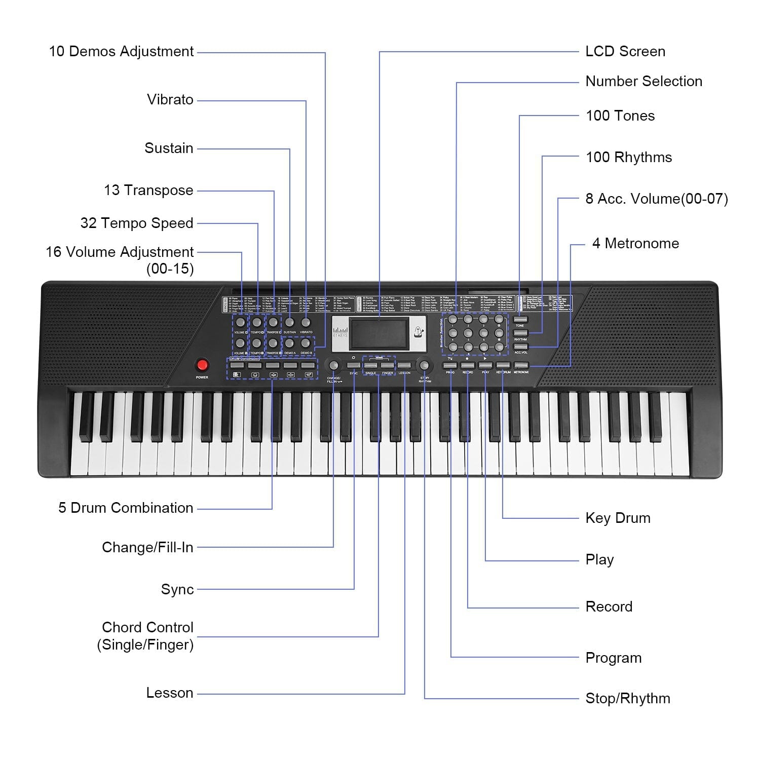 61 Keys Digital Music Keyboard Electronic Piano Cheap Sale Visit New