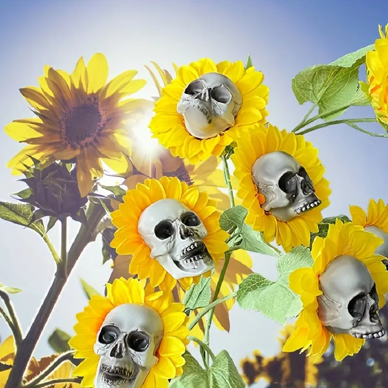 Halloween Sunflower Skull Head Garden Decoration Free Shipping Big Discount