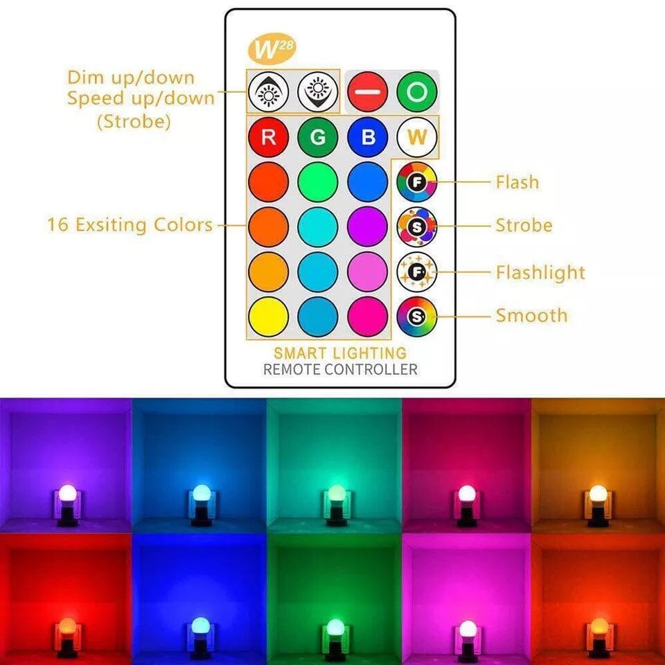 E27 RGB LED Light Bulb 16 Color Changing Magic RGBW Colorful Remote Control Lamp Low Cost Cheap Online