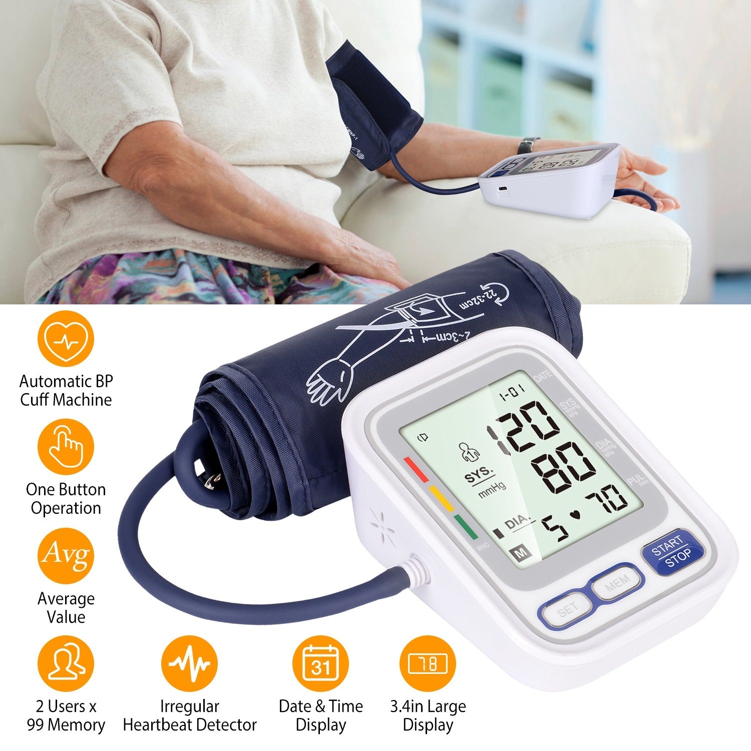 Automatic Arm Blood Pressure Monitor Digital Store Sale