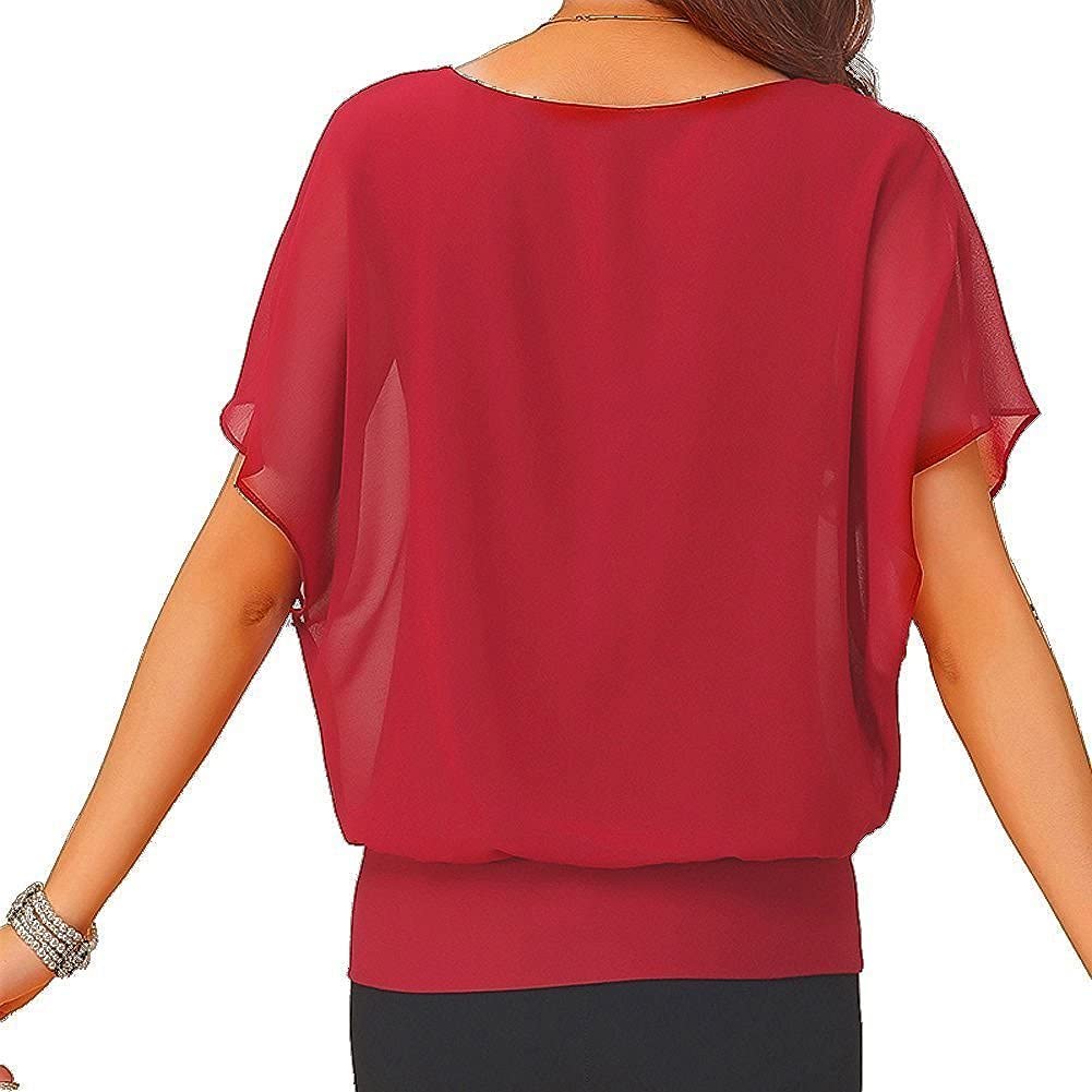 Women's Loose Casual Short Sleeve Chiffon Top T-Shirt Blouse Clearance Buy