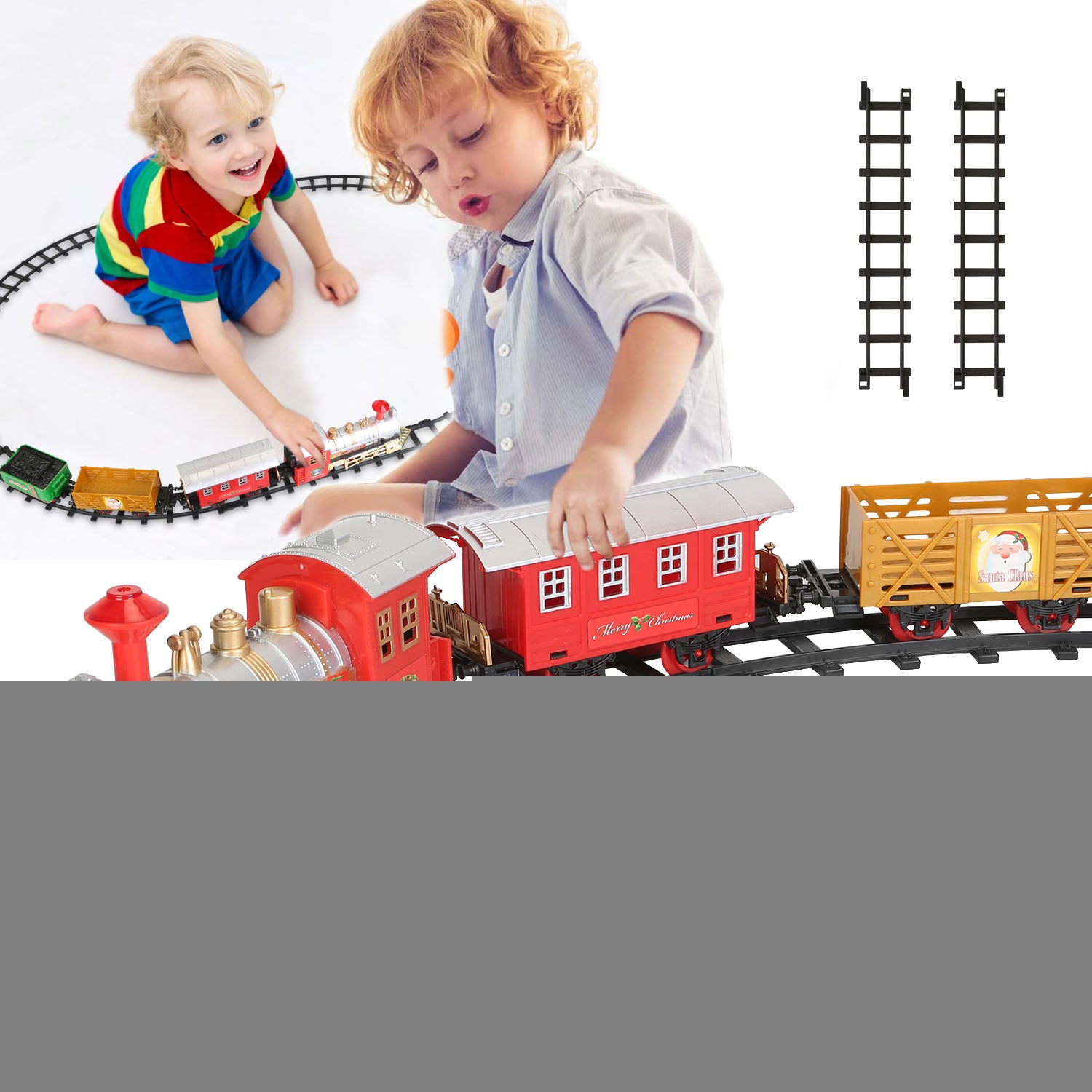 Electric Train Set Steam Locomotive Passenger Coach Coal with Sounds Light Railway Cheap Sale 2025