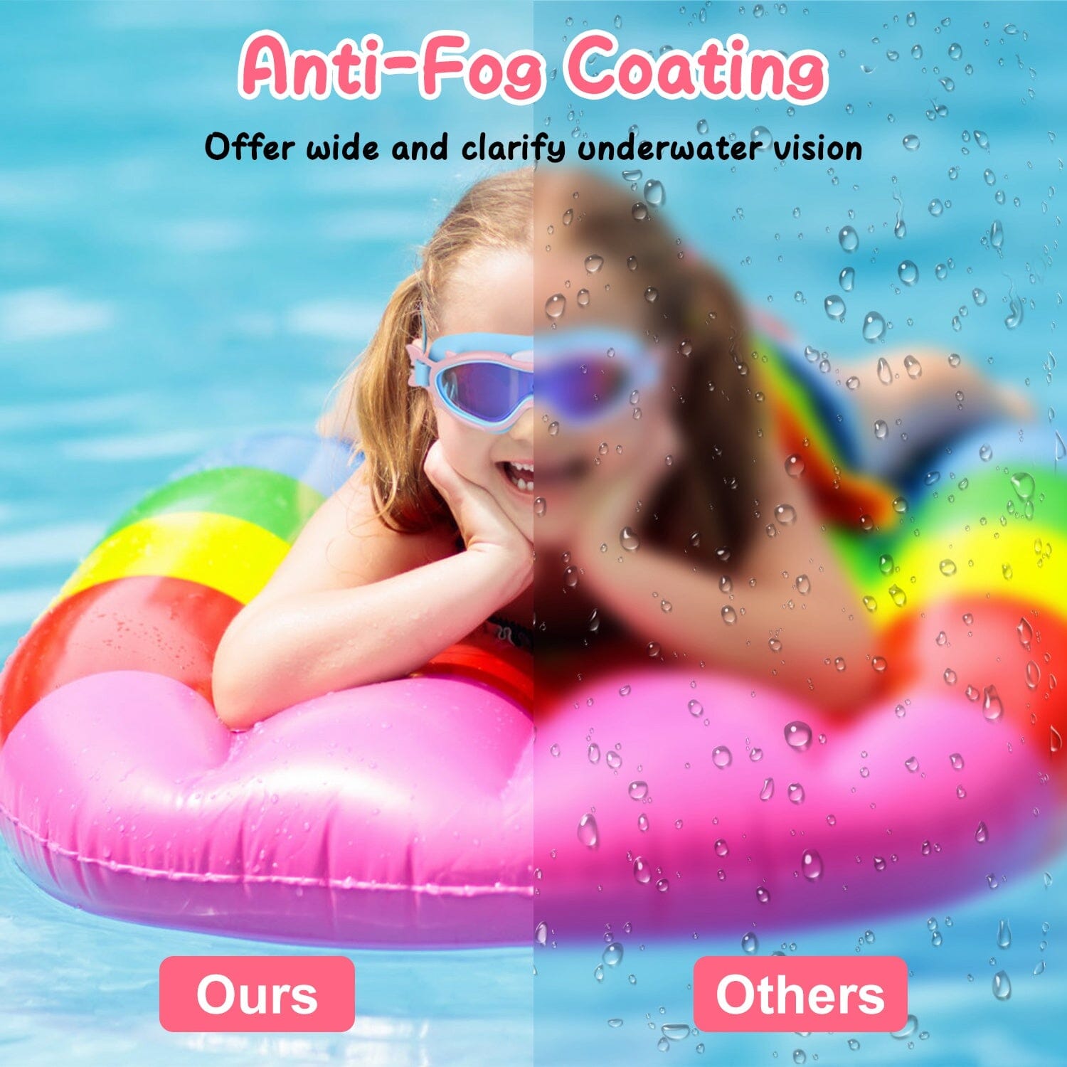 Kids Swim Goggles with Ear Plugs UV Protection Anti-Fog Leak Proof Outlet Affordable