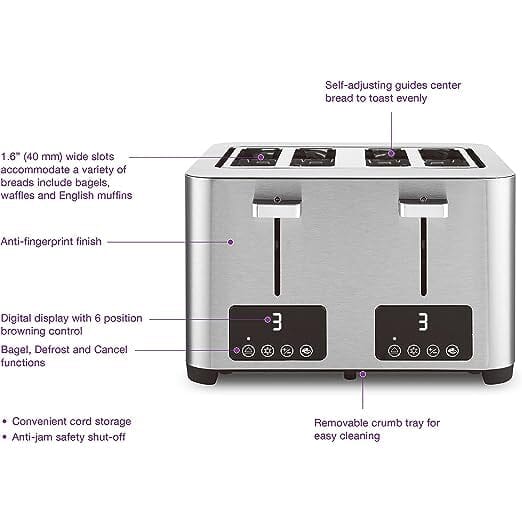 Salton Digital 4 Slice Toaster - Stainless Steel Looking For For Sale