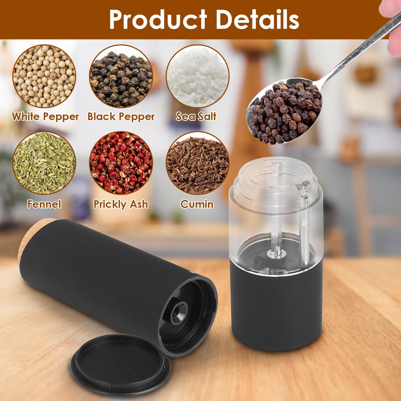 2-Pieces: Electric Salt and Pepper Grinder Battery Powered with Adjustable Coarseness Fast Delivery Cheap Online