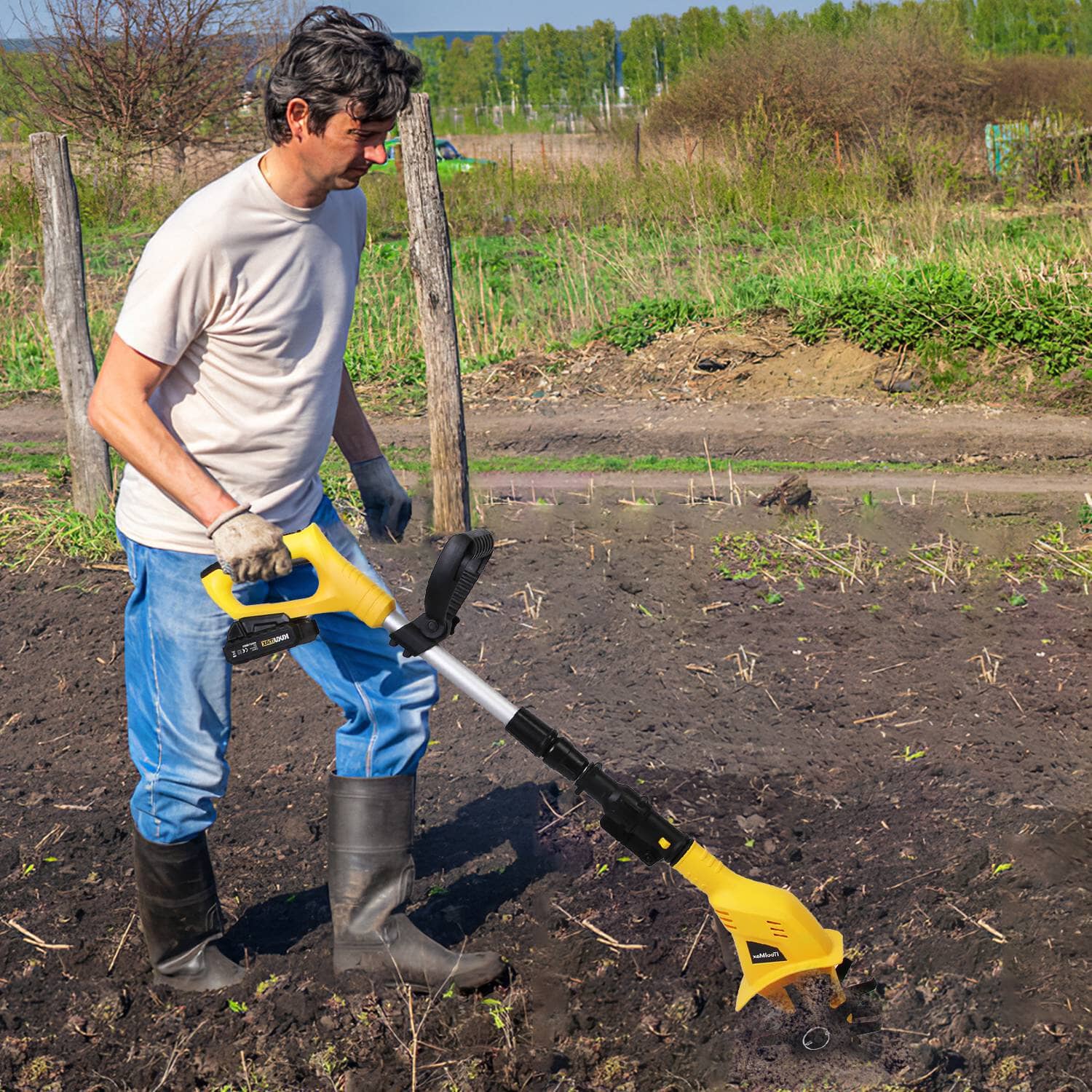 Cordless Electric Garden Tiller Cultivator With 20V Rechargeable Battery Sale Footlocker Finishline