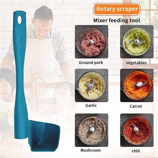 2-Pack: Rotary Scraper Rotating Spatula Scooping Portioning Food Processor Shipping Outlet Store Online