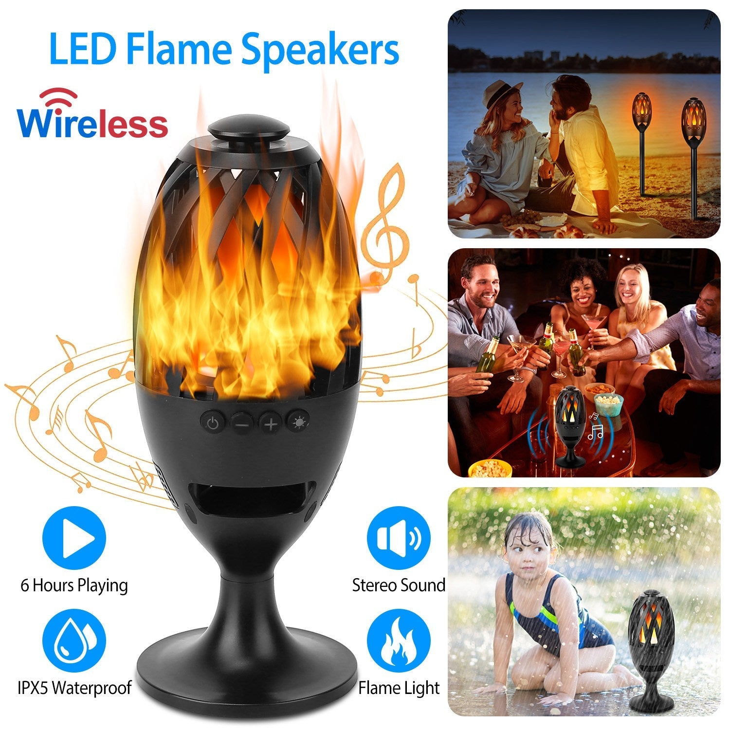 LED Flame Speakers Torch Cheap Free Shipping