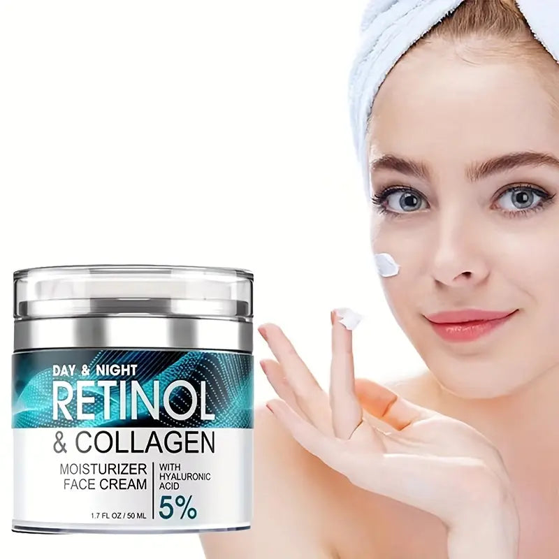 Retinol Moisturizing Cream With Collagen, Hyaluronic Acid, Vitamin C+E, Soothes Dry Skin Cheap Sale Sale