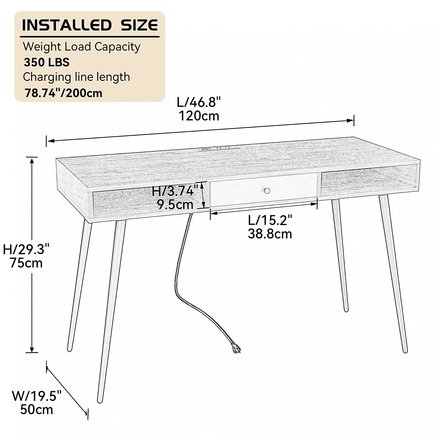 47 Mid Century Modern Desk Cheap Low Pice Fee Shipping