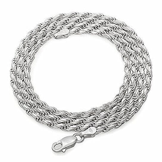 Italian 925 Silver Filled High Polish Finsh Rope Chain Brand New Unisex Sale Online