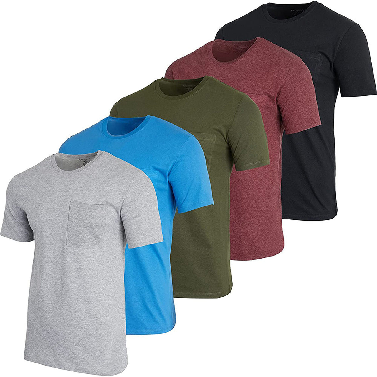 5-Pack: Men's Cotton Crew Neck Pocket T-Shirts Free Shipping Best Seller