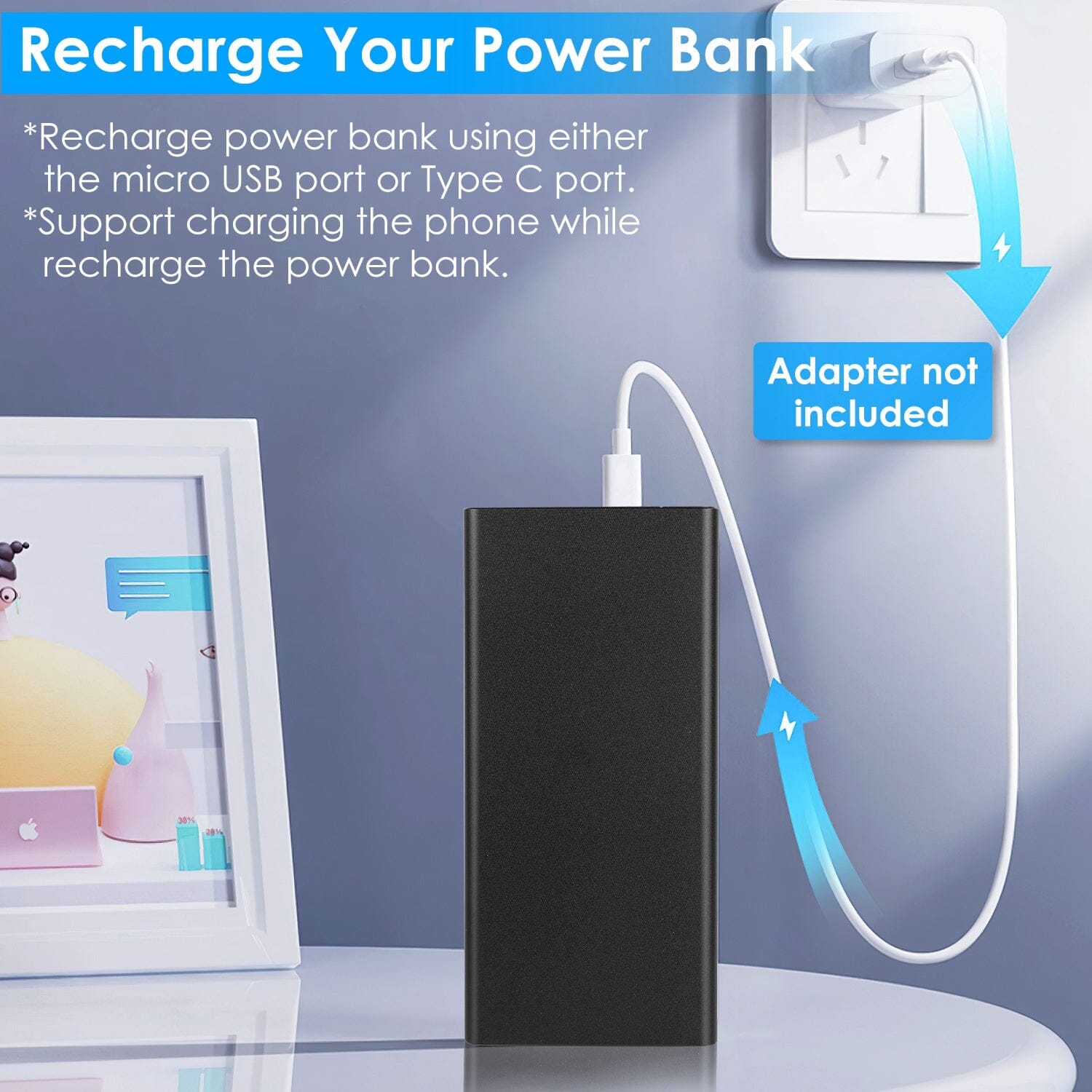 20000mAh Power Bank Portable External Battery Pack with Dual USB Output Ports Type C Micro USB Input Buy Cheap Comfortable