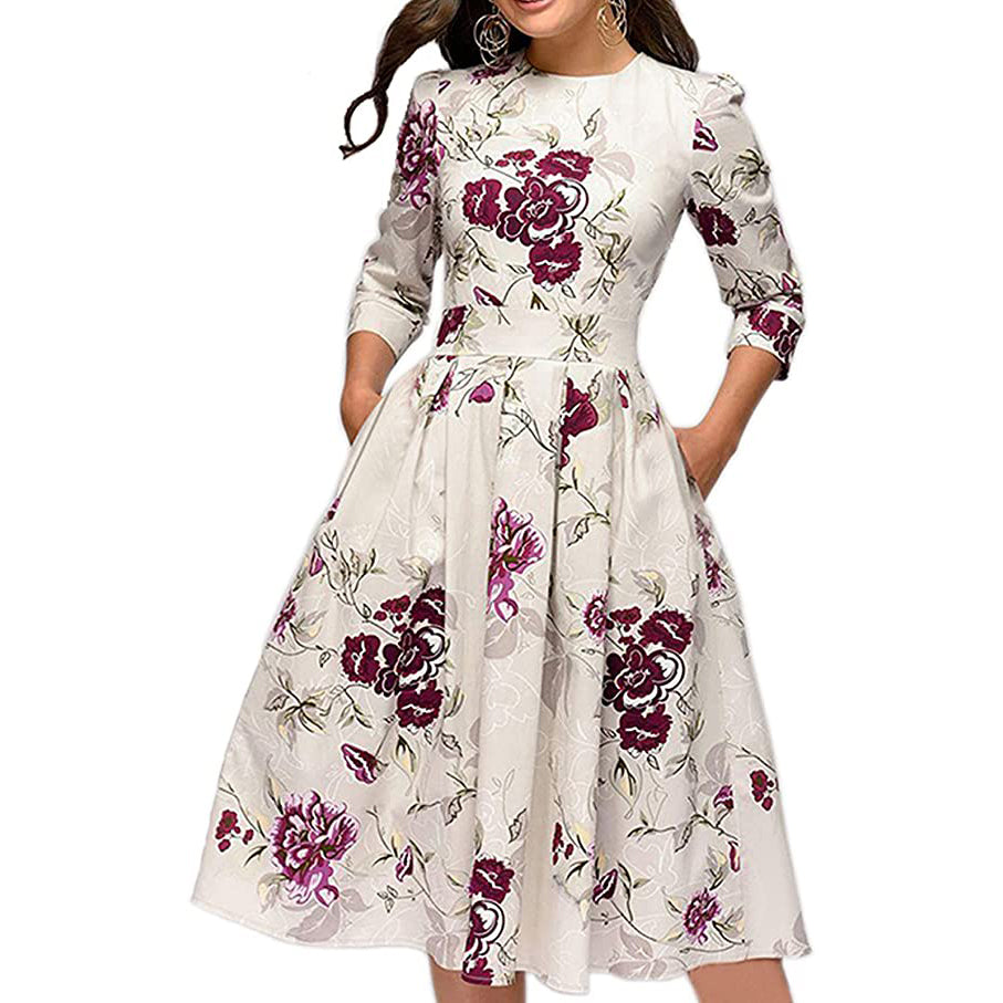 Women's Floral Vintage Dress Sale Visa Payment