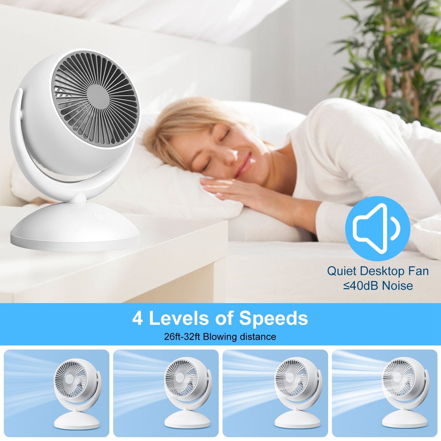 Desk Air Circulator Fan 4 Speed Adjustment Discount Explore