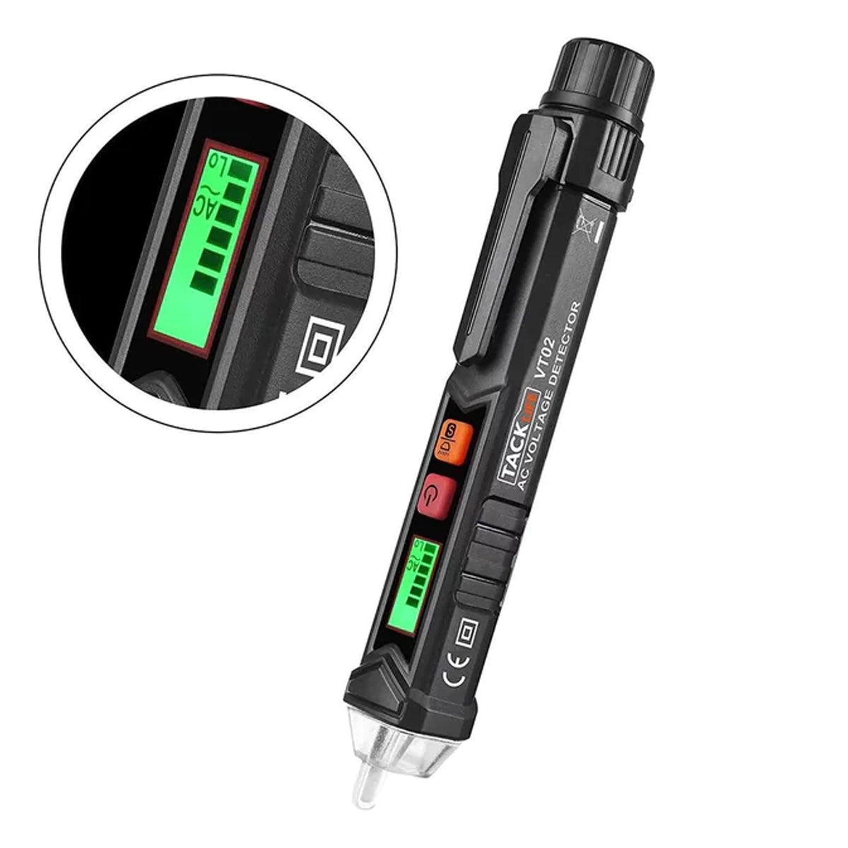 TACKLIFE Non-Contact AC Voltage Tester with Adjustable Sensitivity, LCD Display VT02 Reliable For Sale