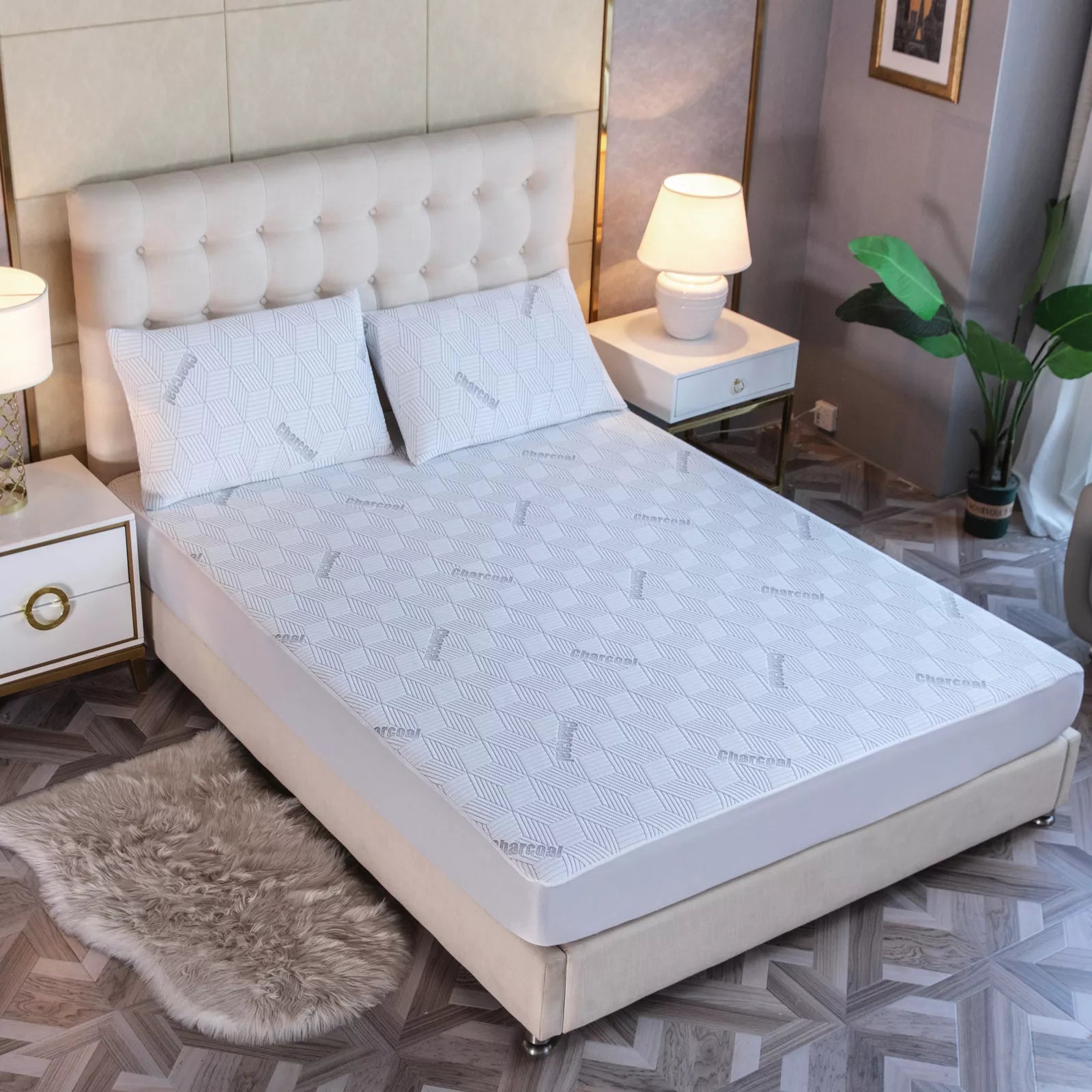 Bibb Home Charcoal Infused Waterproof Mattress Pad Best Seller For Sale