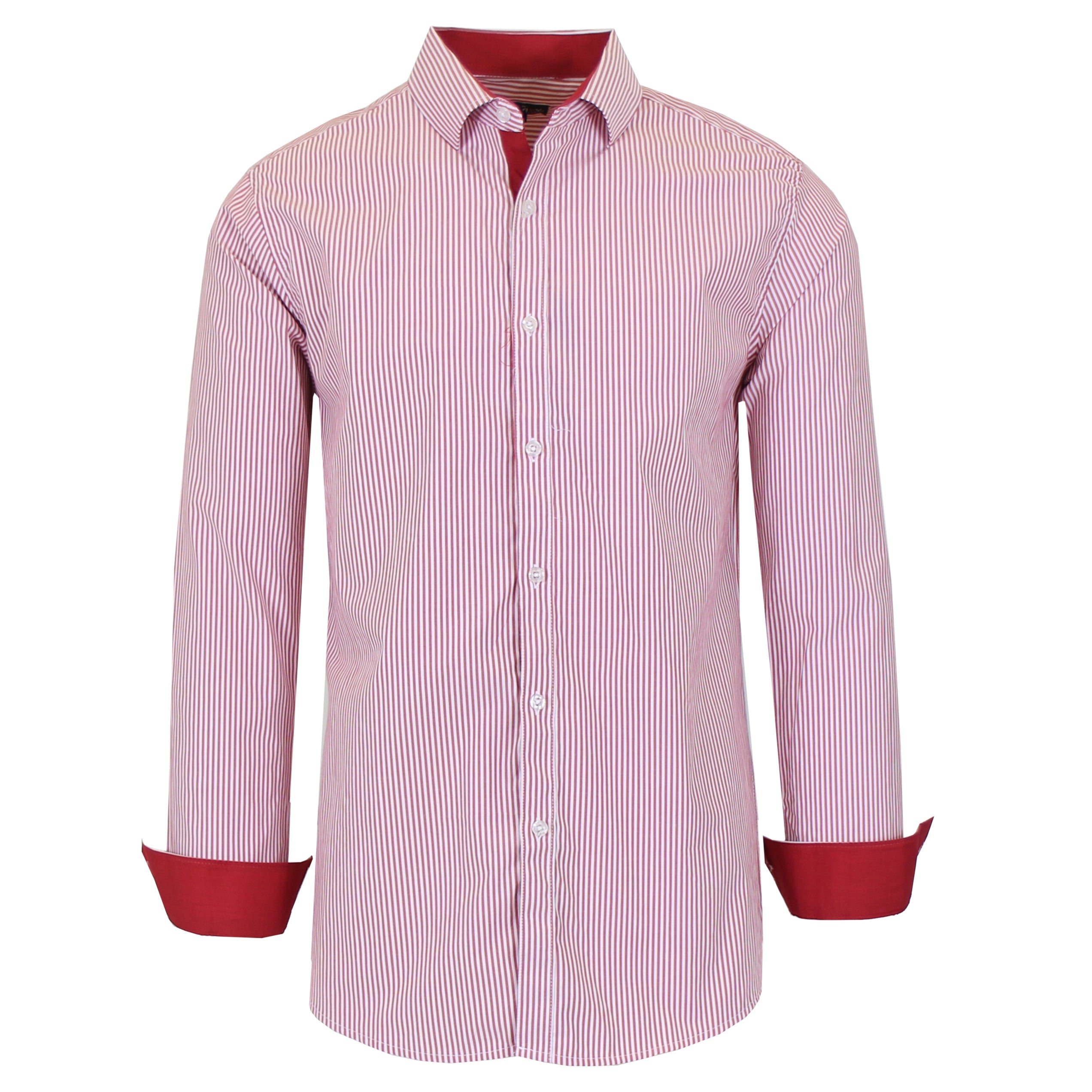 Men's Long Sleeve Slim Fitting Gingham Pattern Dress Shirts Discount Wholesale