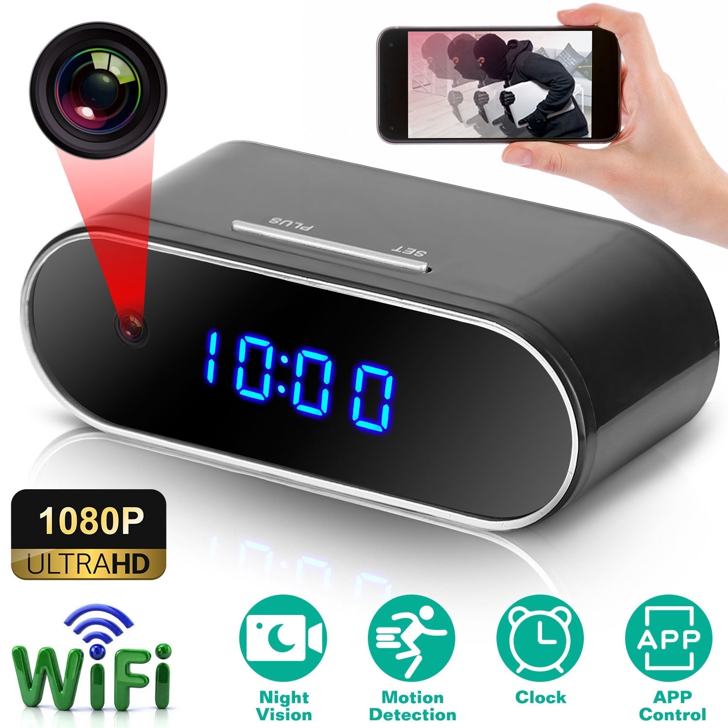 HD 1080P Wi-Fi Alarm Clock Camera Buy Cheap Sast