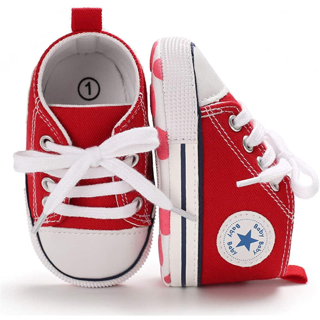 Unisex High Top Sneaker Soft Anti-Slip Sole Newborn Infant Denim Shoes Visit