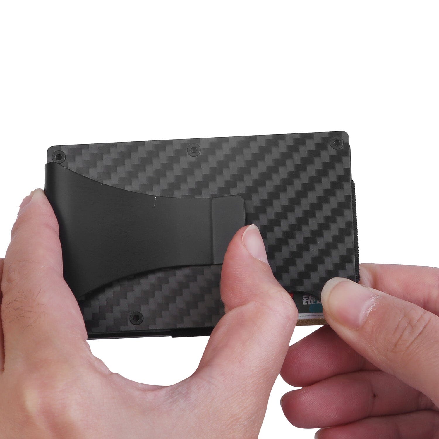 Credit Card Holder with Cash Clip Carbon Fiber RFID Blocking Scan for Men 2025 Cheap Online