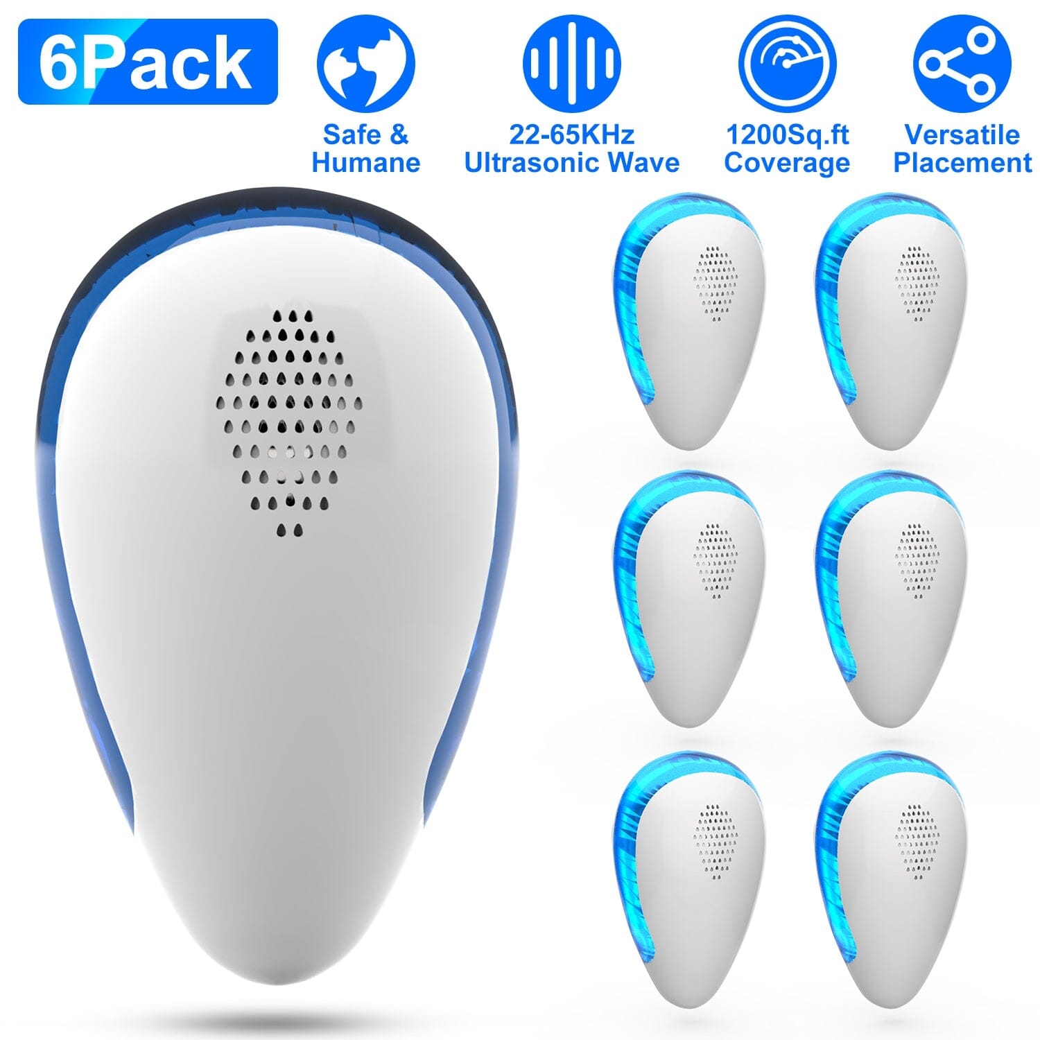 6-Pack: Ultrasonic Pest Repeller Indoor Plug in Bug Repellent Buy Cheap Very Cheap