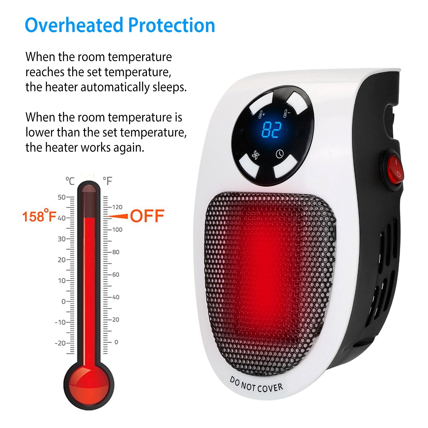 500W Portable Heater Fan Wall Outlet with Remote Control Free Shipping Low Cost