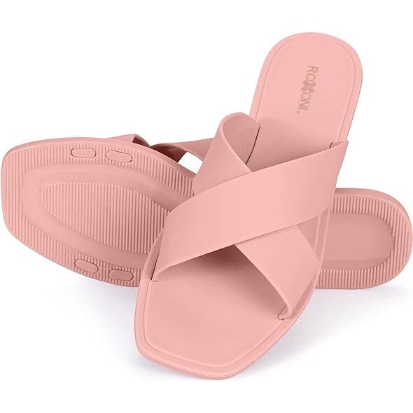 Roxoni Women Slippers Shower Pool Sandals Criss Cross Bathroom Quick Drying Slippers Browse For Sale