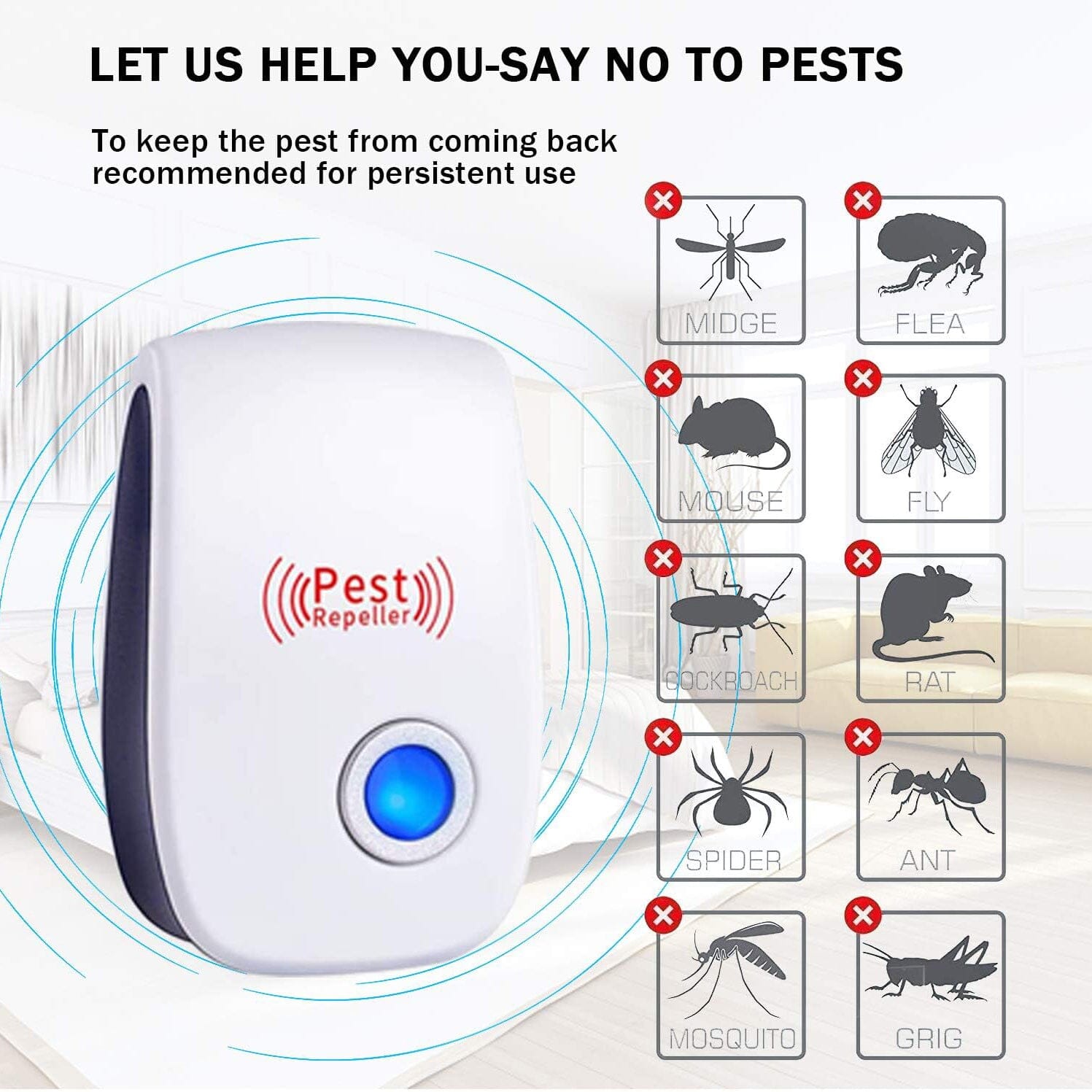 6-Pack: Ultrasonic Pest Repeller Electronic Plug in Pest Control Cheap Big Sale