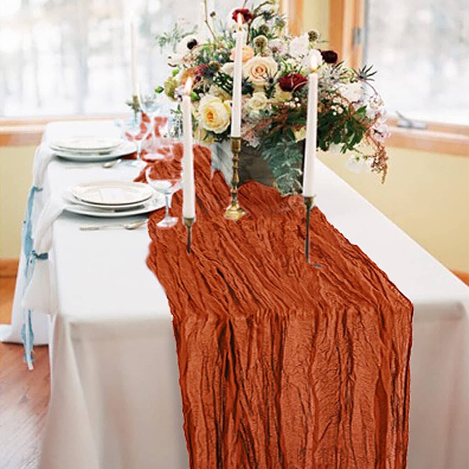 Polyester Crinkle Table Runner Cheap Sale Many Kinds Of