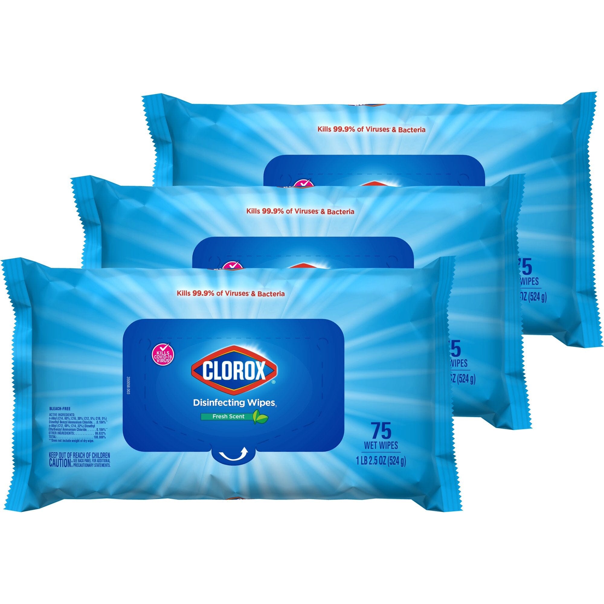 3-Pack: Clorox Disinfecting Wipes Fresh Scent Sale Hot Sale