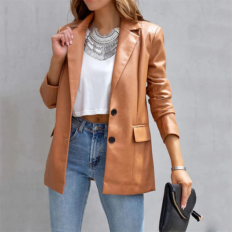 Women's Blazer Warm Breathable Outdoor Office Street Pocket Single Breasted Turndown Outlet 2025 New