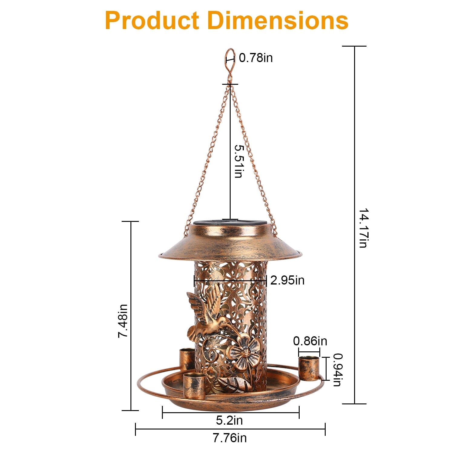 Solar Decorative Hanging Bird Feeder Lantern Brand New Unisex Cheap Online