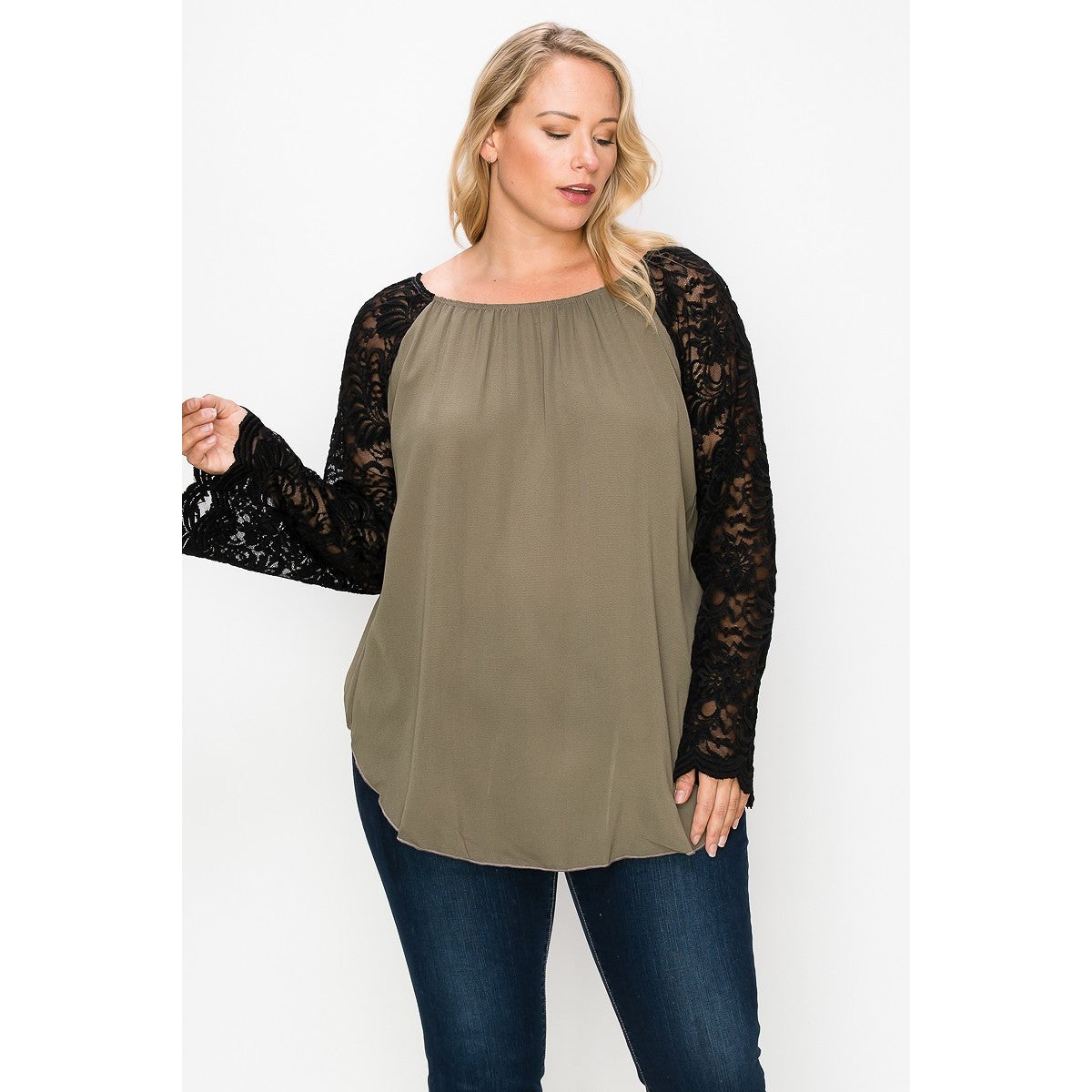Solid Top Featuring Flattering Lace Bell Sleeves Factory Outlet